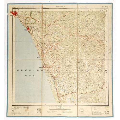 Old map image download for Part of district Malabar and of Mahé. MADRAS NO 49 M10.