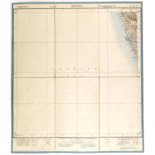 Old map image download for Malabar district. MADRAS, COORG & MAHE NO 49 N.