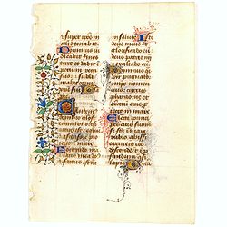 Leave from a Book of Hours on vellum.