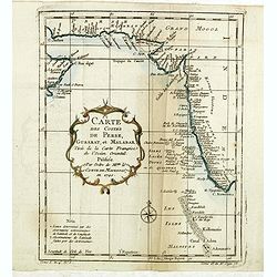 Carte des Costes de Perse, Gusarat, et Malabar.