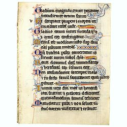 Illuminated leaf from a lithurgical Psalter.