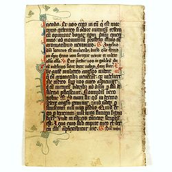 Manuscript leaf from a very early [around 1300] Breviary.