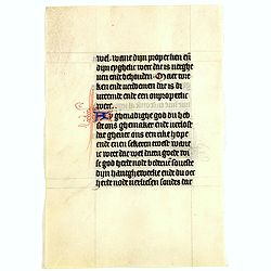 Manuscript leaf on vellum from a Dutch Book of Hours.