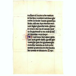 Manuscript leaf on vellum from a Dutch Book of Hours.