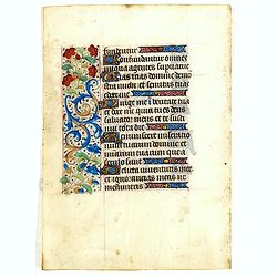 Manuscript leaf from a Book of Hours on vellum.