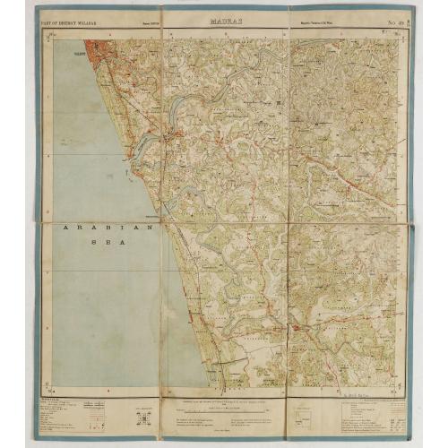 Old map image download for Part of district Malabar. MADRAS. NO 49 M16.