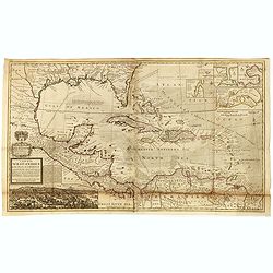 A Map of the West-Indies or the Islands of America in the North Sea with ye adjacent Countries; explaining what belongs to Spain, England, France, Holland &c. . . .