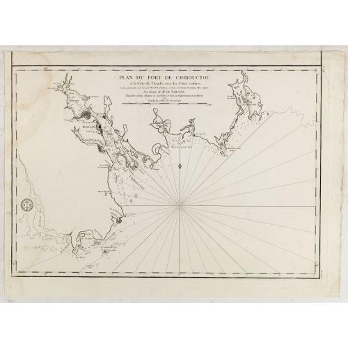 Old map image download for Plan du port de Chibouctou à la cote de l'Acadie avec les cotes voisines. . .