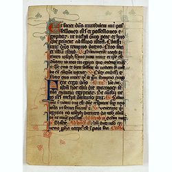 Manuscript leaf from a very early [around 1300] Breviary.