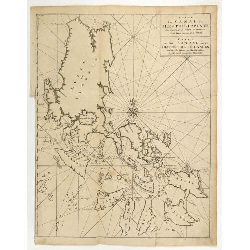 Old map image download for Carte du Canal des Iles Philippines Par lequel passe le Galion de Manille, et les Iles voisines de ce Canal / Kaart van het Kanaal in de Filippynsche Eilanden . . .