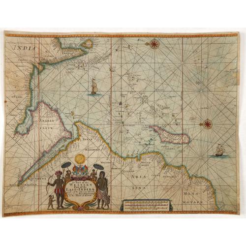 Old map image download for A chart of the Western Part of the East-Indies with all the Adjacent Islands from Cape Bona Esperanca to the Island od Zelone.