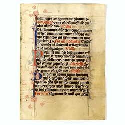 Manuscript leaf from a very early [around 1300] Breviary.