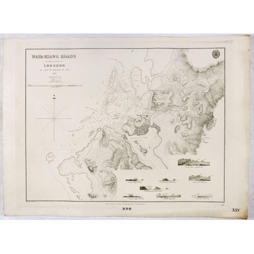 Old map image download for Napa-Kiang Roads in the island of Loo-Choo by Capt. F.W. Beechy RNN FRS. 1827.