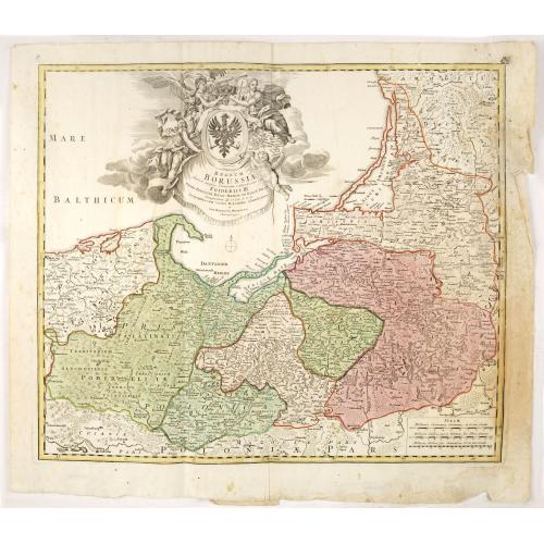 Old map image download for Regnum Borussiae gloriosis auspiciis serenissimi et potentissimi princip. Friderici III primi Borussiae regis march. et elect. Brandenburg inauguratum die 18 Jan...1701.