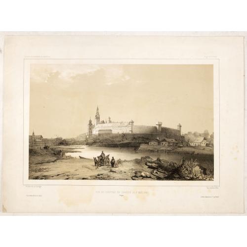 Old map image download for Vue du château de Cracovie, le 17 mars 1840. (Wawel Castle)