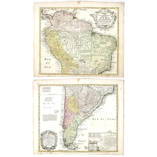 Old map image download for Tabula Americae Specialis Geographica Regni Peru, Brasiliae, Terra Firmae & Reg: Amazonum, Secundum relationes de Herrera . . . [together with]