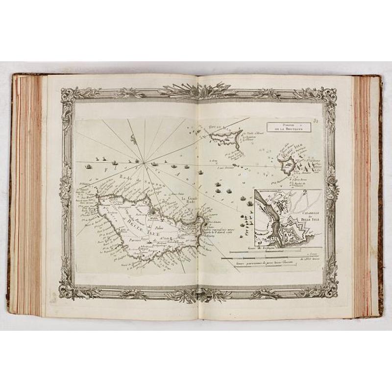 Recueil des Côtes Maritimes de France en 50 feuillets tirées des meilleures cartes gravées et Manuscrites dédié à son Altesse M. le Comte de Clermont...