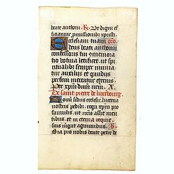 Manuscript leaf, written on vellum, from a Flemish Psalter.