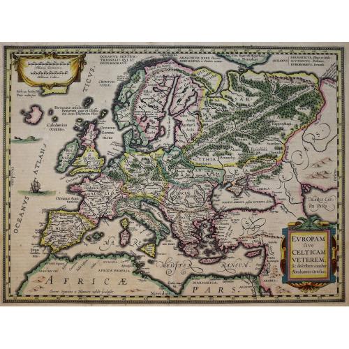 Old map image download for EVROPAM sive CELTICAM VETEREM sic describere conabar Abrahamus Ortelius. [CELTIC EUROPE]