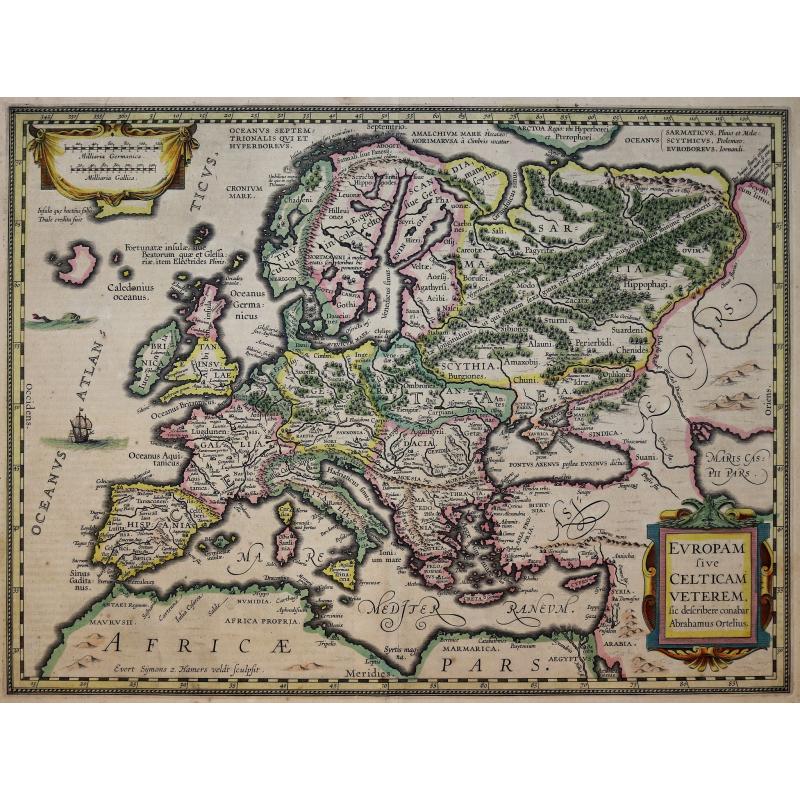 EVROPAM sive CELTICAM VETEREM sic describere conabar Abrahamus Ortelius. [CELTIC EUROPE]