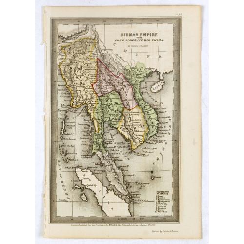 Old map image download for Birman Empire with Anam, Siam & Cochin China.