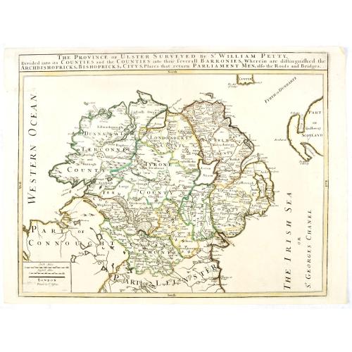 Old map image download for The Province of Ulster Surveyed by Sir William Petty. . .