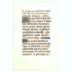 Manuscript leaf on vellum written in a late Gothic hand.