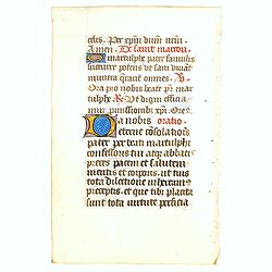 Manuscript leaf on vellum written in a late Gothic hand.