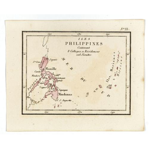 Old map image download for Isles Philippines Contenant 8 Colleges, u Résidences 226 Jésuites.