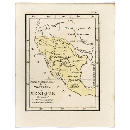 Old map image download for Partie Septentrionale de la Province du Mexique contenant 5 Colléges 1 Seminaire et plusieurs Missions.