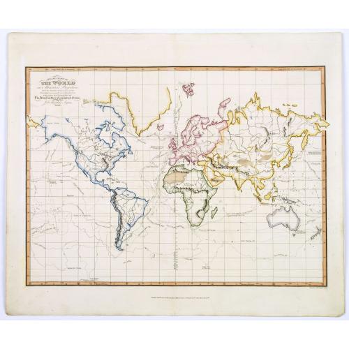 Old map image download for A Plane Chart of the World on Mercator's Projection. . .