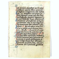 Manuscript leaf from a very early [around 1300] Breviary.