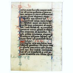 Manuscript leaf from a very early [around 1300] Breviary.