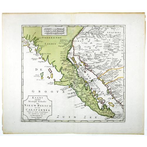 Old map image download for Kaart van het Westelyk Gedeelte van Nieuw Mexico en van California. . . MDCCLXV ..