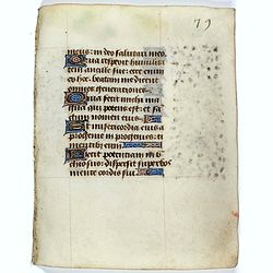 Leaf on vellum from a manuscript Book of Hours.