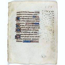 Leaf on vellum from a manuscript Book of Hours.