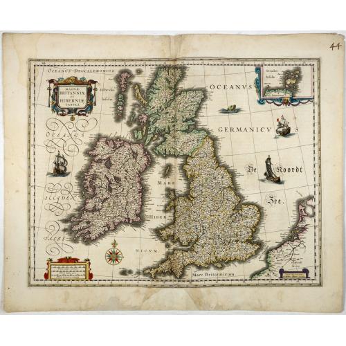 Old map image download for Magnae Britanniae et Hiberniae Tabula.