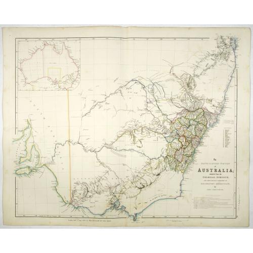 Old map image download for The South Eastern portion of Australia compiled from the Colonial surveys, and from details furnished by exploratory expeditions by John Arrowsmith.