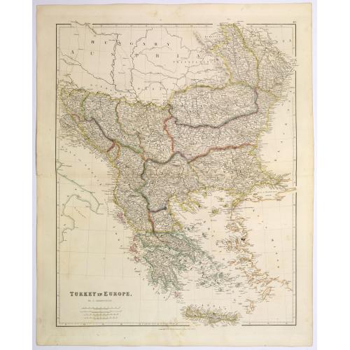 Old map image download for Turkey in Europe.