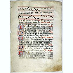 Leaf on vellum from a antiphonary.