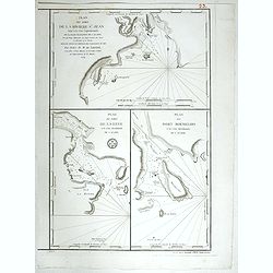 Plan du Port De La Riviere St. Jean Situe a la Cote Septentrionale De La Baie Francoise de L'Acadie. . . [with] Plan du port e la Heve . . . and Plan du port Rochelois. . .