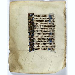 Leaf on vellum from a manuscript Book of Hours.