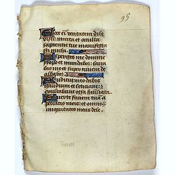 Leaf on vellum from a manuscript Book of Hours.