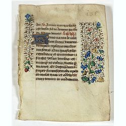 Leaf on vellum from a manuscript Book of Hours.