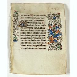 Leaf on vellum from a manuscript Book of Hours.