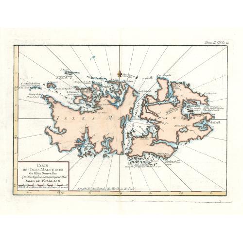 Old map image download for Carte Des Isles Malouines ou Isles Nouvelles - Isles de Falkland