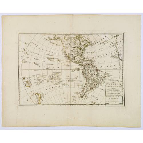 Old map image download for America North and South and the West Indies, with the Atlantic, Aethiopic and Pacific Oceans. . .