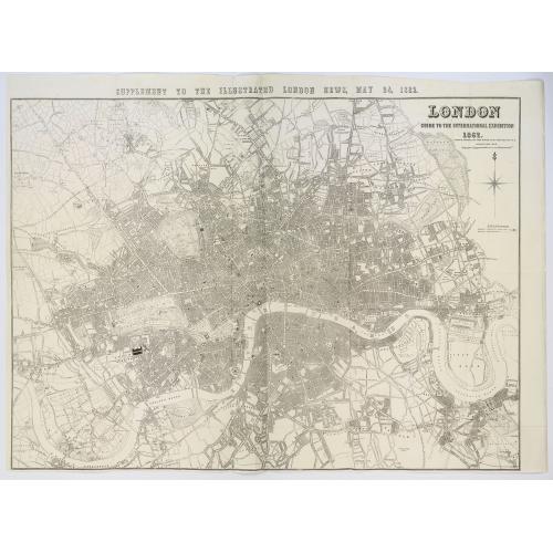 Old map image download for London. Guide to the International Exhibition.