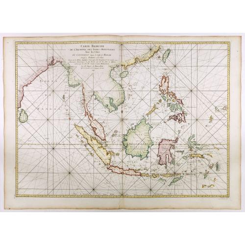 Old map image download for Carte réduite de l'archipel des Indes orientales avec les côtes du continent depuis le golfe de Manar jusqu'à Emoui à la Chine . . .