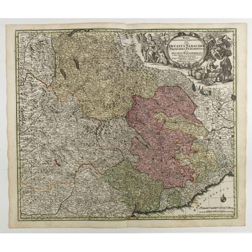 Old map image download for Regiae Celsitudinis Sabaudicae Status in quo Ducatus Sabaudiae Principat Pedemontium. . .